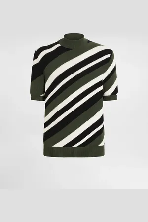 Dolce & Gabbana Lupetto Maniche Corte In Cotone Intarsio Righe - Uomo Maglieria 44