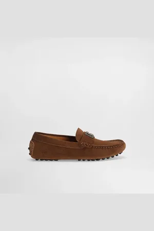 Dolce & Gabbana Mocassino In Crosta Con Logo Dg - Uomo Scarpe (24-38) Beige 28