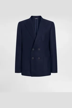 Dolce & Gabbana Giacca Doppiopetto In Lino - Uomo Abiti E Giacche Blu 44