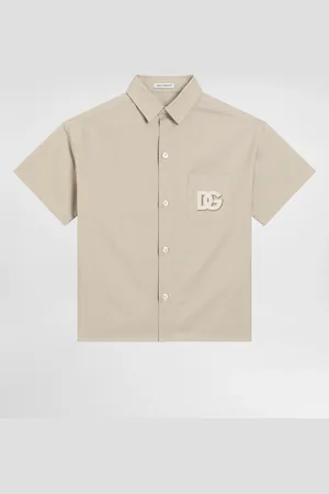 Dolce & Gabbana Camicia In Gabardina Con Logo Dg - Uomo Camicie Beige 2 Years