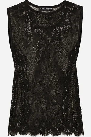 Dolce & Gabbana Maglia Girocollo In Jacquard Punto Pizzo - Donna T-shirts E Felpe 36