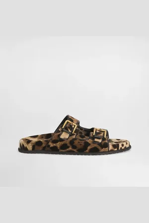 Dolce & Gabbana Slide In Velluto Stampato - Donna Slide E Mule Stampa Animalier 37
