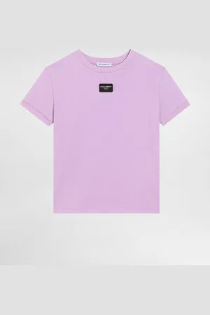 Dolce & Gabbana T-shirt In Jersey Con Placca Logata - Donna T-shirts E Felpe 2 Years