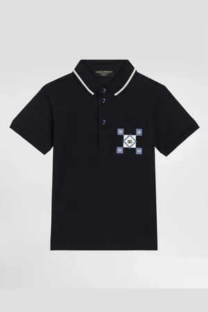 Dolce & Gabbana Polo In Piquet Con Stampa - Uomo T-shirts E Felpe Blu 3 Years