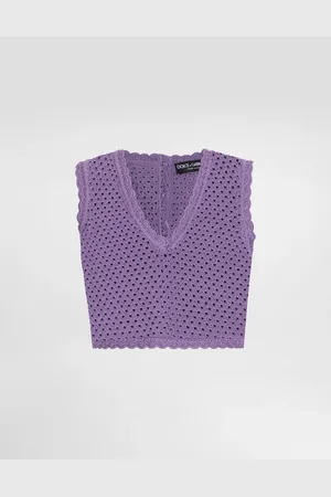 Dolce & Gabbana Top Corto In Maglia Crochet - Donna Maglioni E Cardigan 38