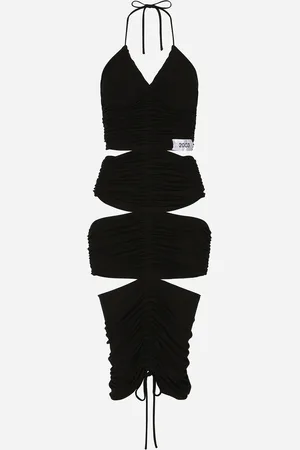 Dolce & Gabbana Jersey Calf-length Dress With Draping - Donna Abiti Viscosa 42