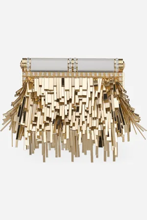 Dolce & Gabbana Borsa In Nappa Mordoré Con Ricamo Frange - Donna Borse Mini Micro E Pochette Onesize