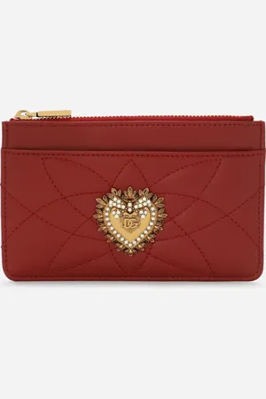 Dolce & Gabbana Portacarte Devotion Medio - Donna Portafogli E Piccola Pelletteria Rosso Pelle Onesize