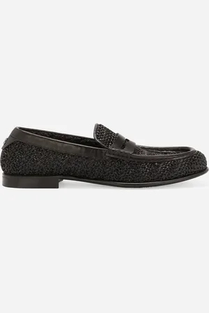 Dolce & Gabbana Mocassino In Rafia Intrecciata - Uomo Driver E Mocassini Nero 42