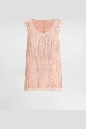 Dolce & Gabbana Top Senza Maniche Ricamo Frange In Paillettes - Donna Camicie E Top 38