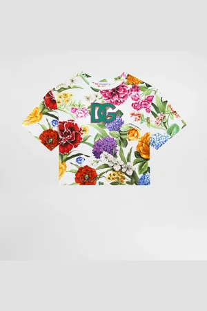 Dolce & Gabbana T-shirt In Jersey Con Fiori - Donna T-shirts E Felpe 2 Years