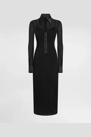 Dolce & Gabbana Abito Chemisier In Tulle Con Dettagli In Raso - Donna Abiti Tulle 40