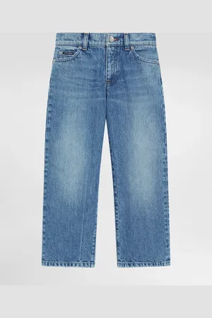 Dolce & Gabbana Jeans 5 Tasche In Denim Con Placca Logata - Uomo Pantaloni E Shorts Multicolore 4 Years