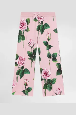 Dolce & Gabbana Pantaloni Jogging In Felpa Con Rose - Donna Pantaloni E Gonne 2 Years