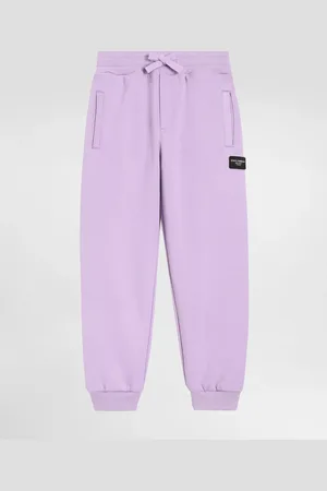 Dolce & Gabbana Pantaloni Jogging In Felpa Con Placca Logata - Donna Pantaloni E Gonne 2 Years