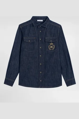Dolce & Gabbana Camicia In Denim Con Logo Dg - Uomo Camicie Multicolore 4 Years