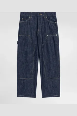 Dolce & Gabbana Jeans 5 Tasche In Denim Con Placca Logata - Uomo Pantaloni E Shorts Multicolore 4 Years