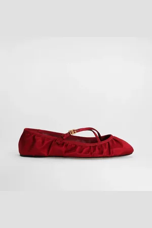 Dolce & Gabbana Ballerina In Raso - Donna Flat Shoes Rosso 37
