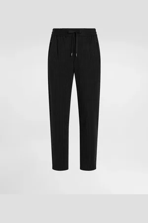 Dolce & Gabbana Pantalone Jogging Jersey Gessato Con Patch Dg - Uomo Pantaloni E Shorts Multicolore Viscosa 44