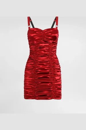 Dolce & Gabbana Mini Abito Drappeggiato In Raso - Donna Abiti Bordeaux Raso 38