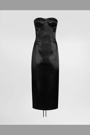 Dolce & Gabbana Abito Strapless In Raso Con Dettagli Bustier Corsetteria - Donna Abiti Raso 40