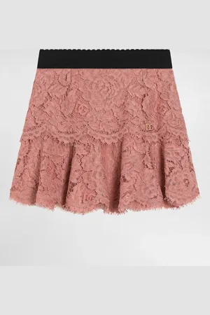 Dolce & Gabbana Gonna In Pizzo Con Logo Dg - Donna Pantaloni E Gonne 2 Years