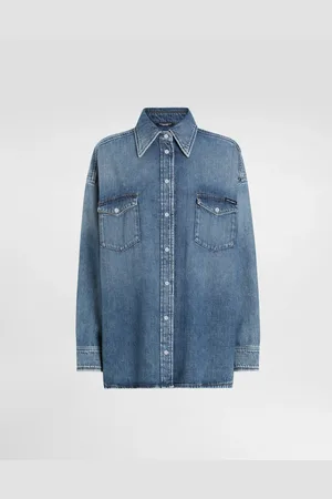 Dolce & Gabbana Camicia Oversize In Denim - Donna Denim Multicolore 38