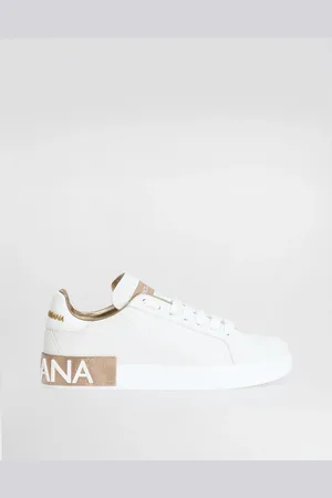 Dolce & Gabbana Sneaker Portofino In Vitello Nappato E Dettagli Lamé - Donna Sneaker Oro Pelle 36
