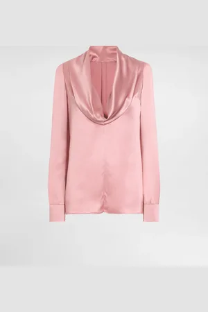 Dolce & Gabbana Blusa Con Scollo A Scialle In Raso Di Seta - Donna Camicie E Top Seta 40