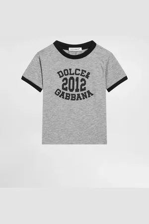 Dolce & Gabbana T-shirt Manica Corta In Jersey Stampa - Uomo Topwear Grigio 6/9 Months