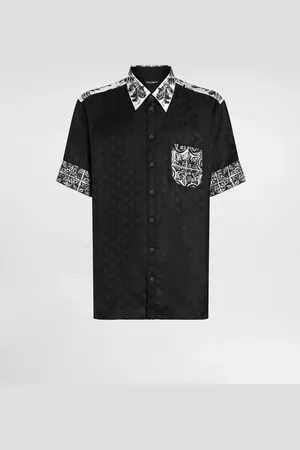 Dolce & Gabbana Camicia Hawaii In Jacquard Di Seta Stampa Maiolica - Uomo Camicie 40