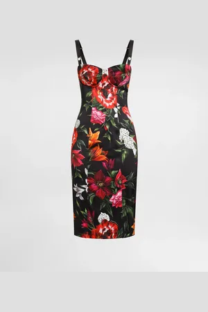 Dolce & Gabbana Abito In Raso Fiori - Donna Abiti 40
