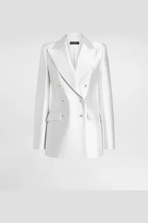 Dolce & Gabbana Giacca Doppiopetto In Seta - Donna Giacche E Blazer Bianco 36