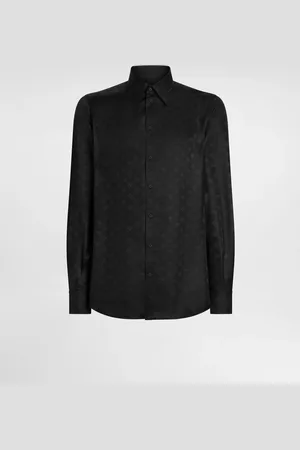 Dolce & Gabbana Camicia Martini In Seta Jacquard Logo Dg - Uomo Camicie 40