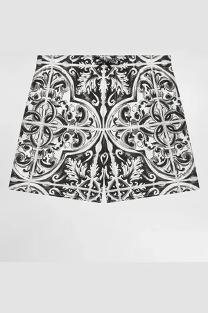 Dolce & Gabbana Boxer Medio In Tela Stampa Maiolica - Uomo Beachwear 2 Years