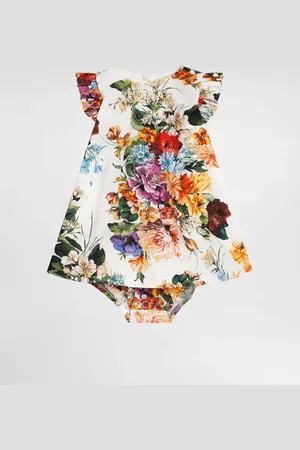 Dolce & Gabbana Abito In Popeline Fiori - Donna Abiti 3/6 Months
