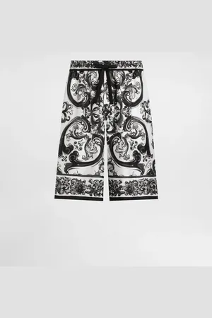 Dolce & Gabbana Pantaloni In Twill Di Seta Stampa Maiolica - Uomo Pantaloni E Shorts 44