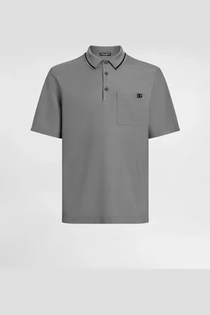 Dolce & Gabbana Polo In Piquet Di Cotone - Uomo T-shirts E Polo Grigio 44