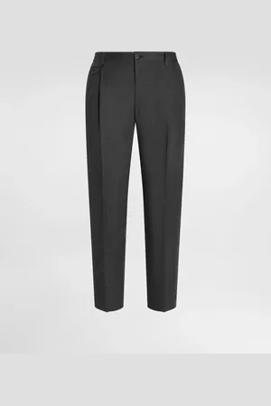 Dolce & Gabbana Pantaloni In Tela Di Lino Delavé - Uomo Pantaloni E Shorts Grigio 44