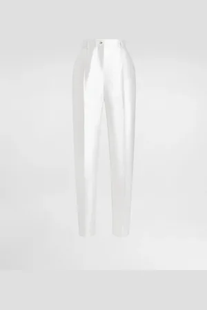 Dolce & Gabbana Pantaloni In Seta - Donna Pantaloni E Shorts Bianco 36