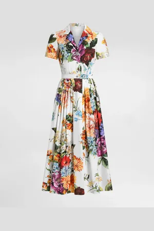 Dolce & Gabbana Abito In Popeline Bouquet Fiori - Donna Abiti 40
