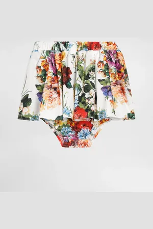 Dolce & Gabbana Gonna In Popeline Fiori - Donna Pantaloni E Gonne 6/9 Months