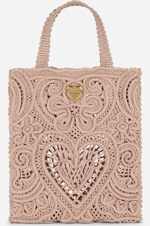 Dolce & Gabbana Shopping Piccola In Ricamo Cordonetto - Donna Borse Shopping Cotone Onesize