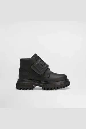 Dolce & Gabbana Stivaletto In Pelle Di Vitello Nappato Con Logo Dg Embossed - Uomo Scarpe (24-38) Pelle 27