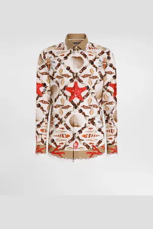 Dolce & Gabbana Camicia Martini In Popeline Stampa Conchiglie - Uomo Collection 40