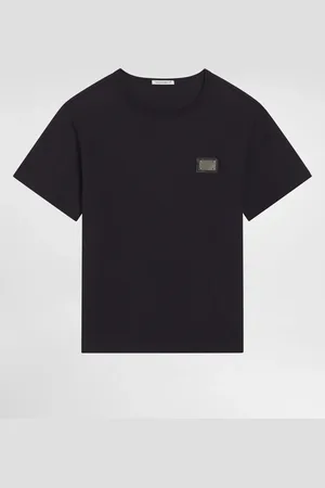 Dolce & Gabbana T-shirt In Jersey Con Placca Logo - Uomo T-shirts E Felpe Blu Cotone 2 Years