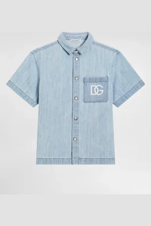 Dolce & Gabbana Camicia A Manica Corta In Denim - Uomo Collection Multicolore 6 Years