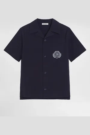 Dolce & Gabbana Camicia Maniche Corte In Cotone - Uomo Collection Blu 6 Years