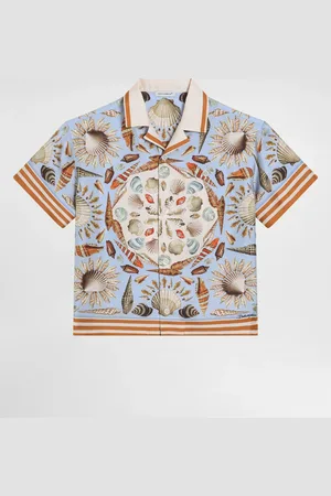 Dolce & Gabbana Camicia Maniche Corte In Twill Stampa Conchiglie - Uomo Collection 6 Years