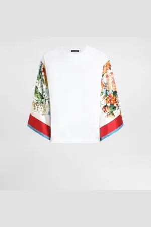 Dolce & Gabbana T-shirt Manica Corta Con Foulard - Donna T-shirts E Felpe Bianco Xs